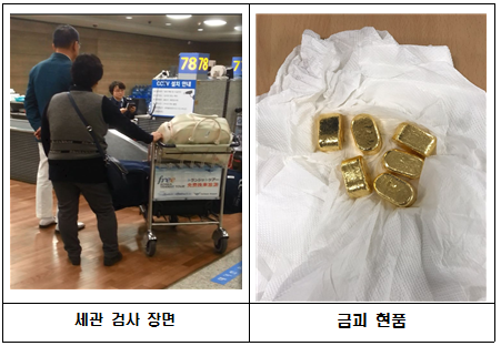 금괴 적발 사진